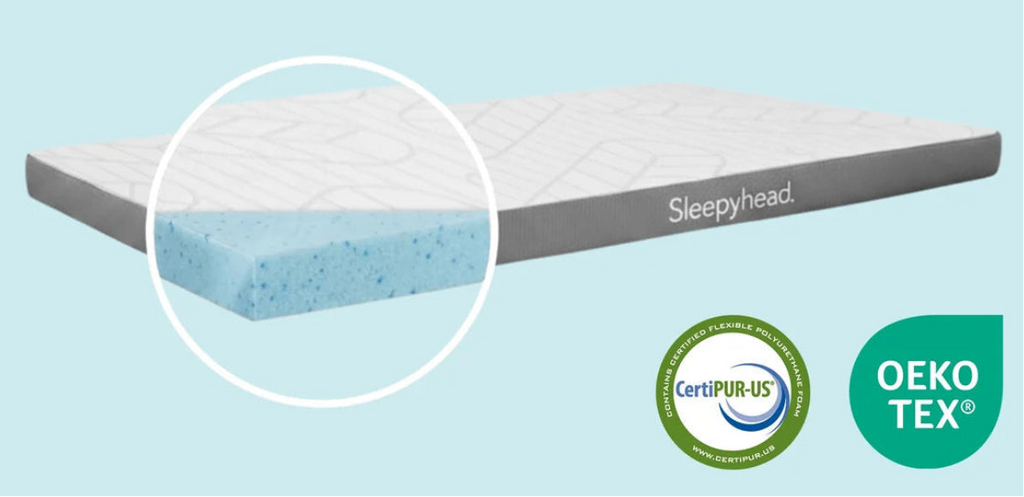 SLEEPYHEAD Premium 2" Gel Memory Foam Mattress Topper - Twin XL