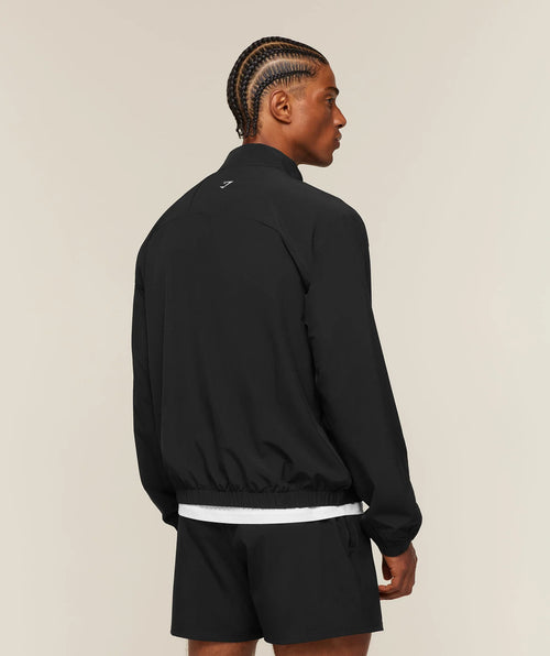 *GYMSHARK -Train Track Jacket, Black, Mens' Size Large
