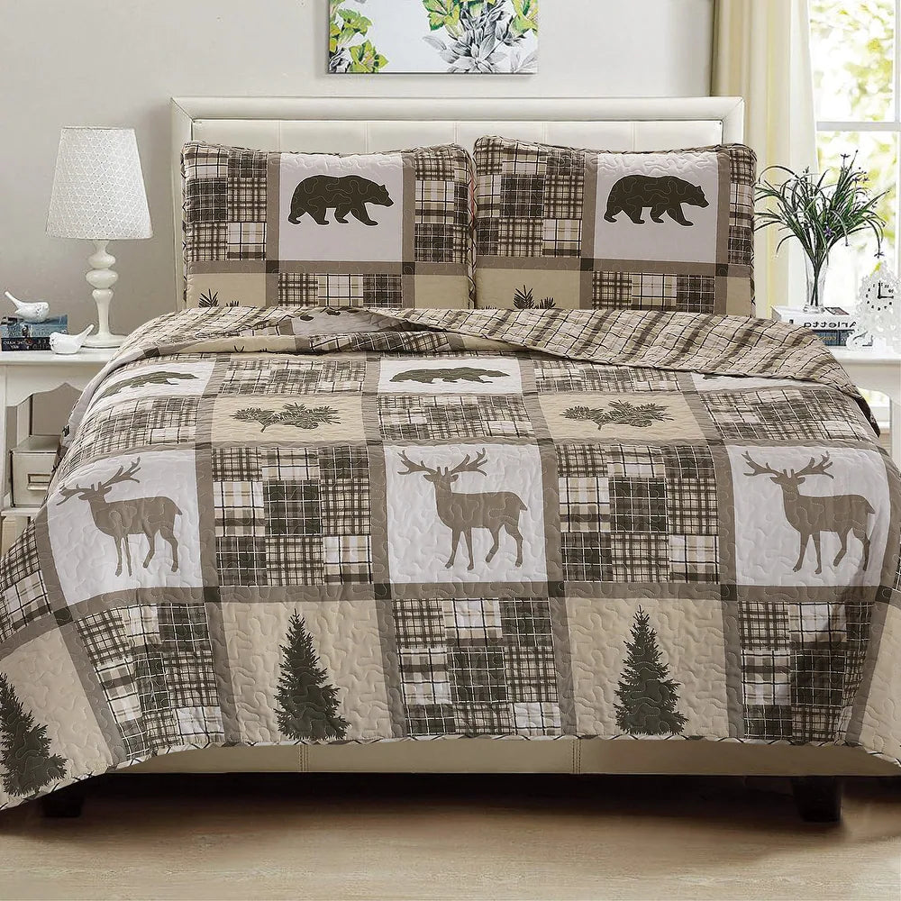 Great Bay Home 3-pc. Reversible Lodge Printed Quilt Set w/ Shams (Twin/Twin XL)(One Sham)