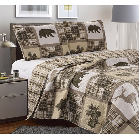 Great Bay Home 3-pc. Reversible Lodge Printed Quilt Set w/ Shams (Twin/Twin XL)(One Sham)