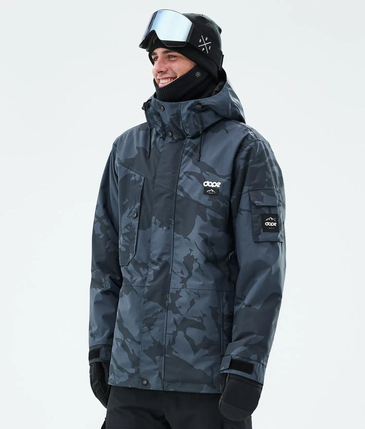 Dope Adept Snowboard Jacket Men Metal Blue Camo Size XL