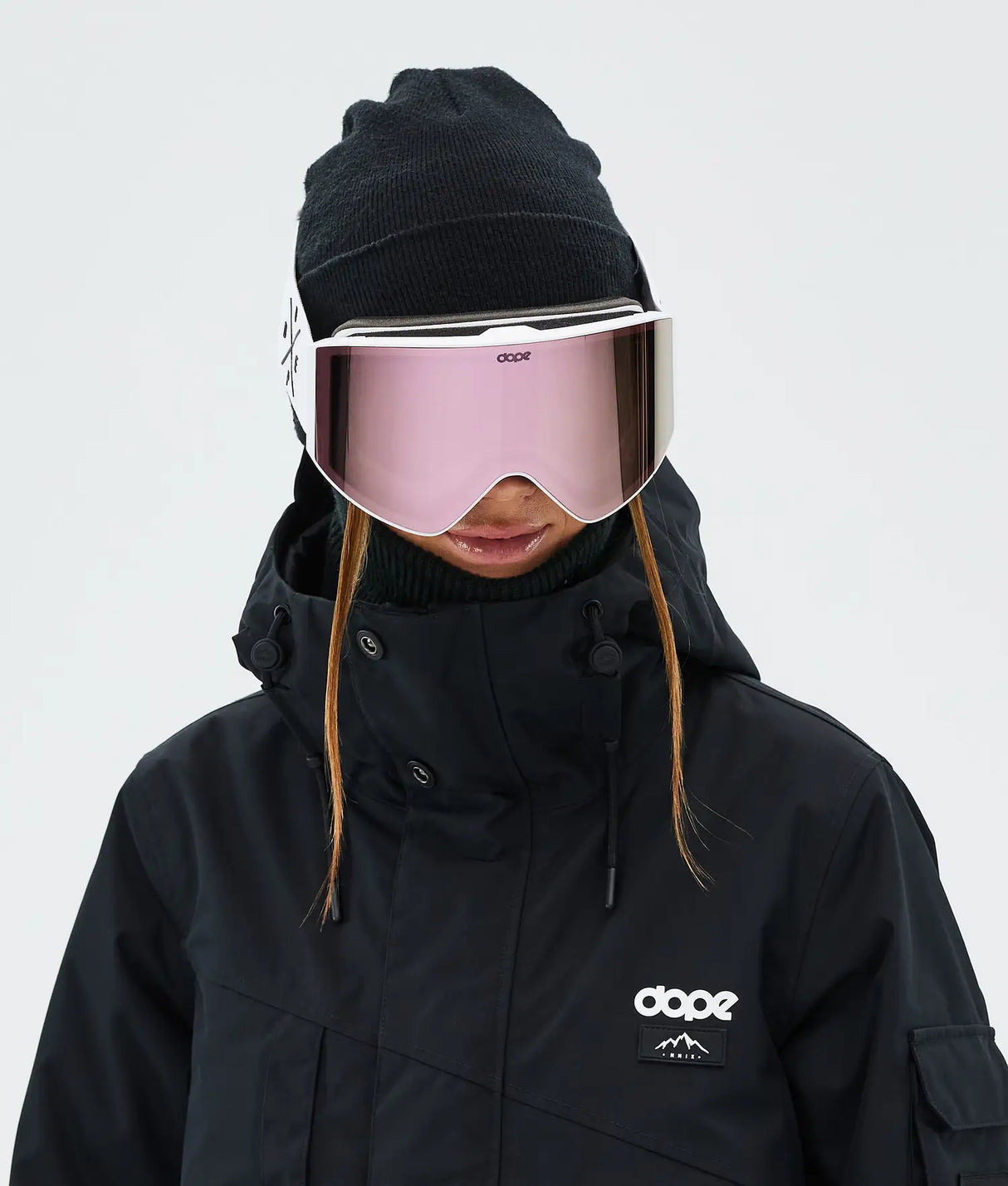 Dope Sight Ski Goggles White/Champagne Mirror