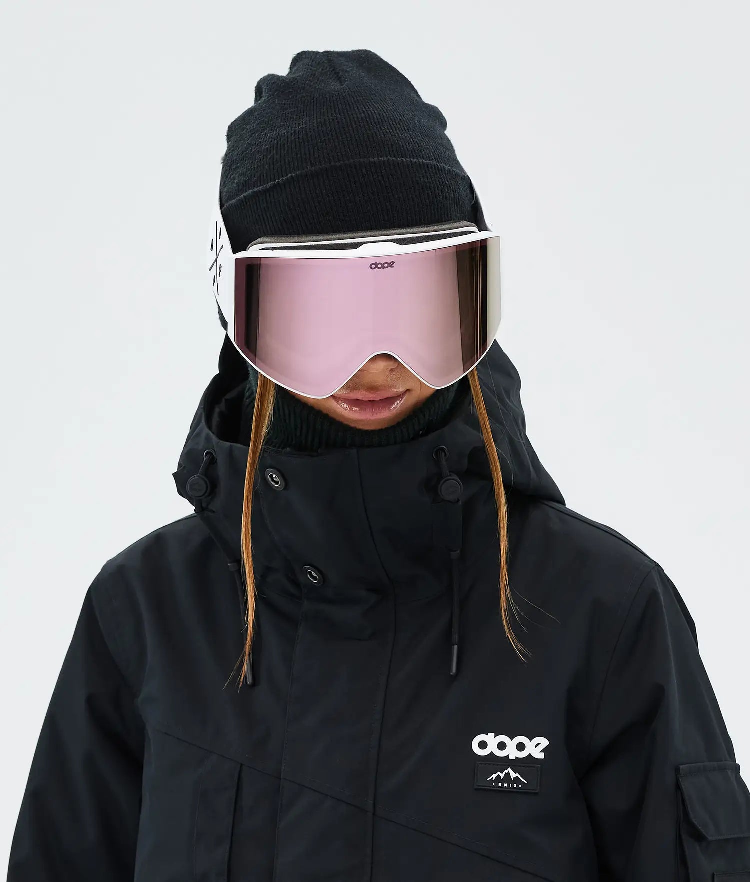 Dope Sight Ski Goggles White/Champagne Mirror