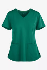 HH Works by Healing Hands Monica Women's 4-Pocket STRETCH V-Neck Scrub Top - Hunter Green - Size XS