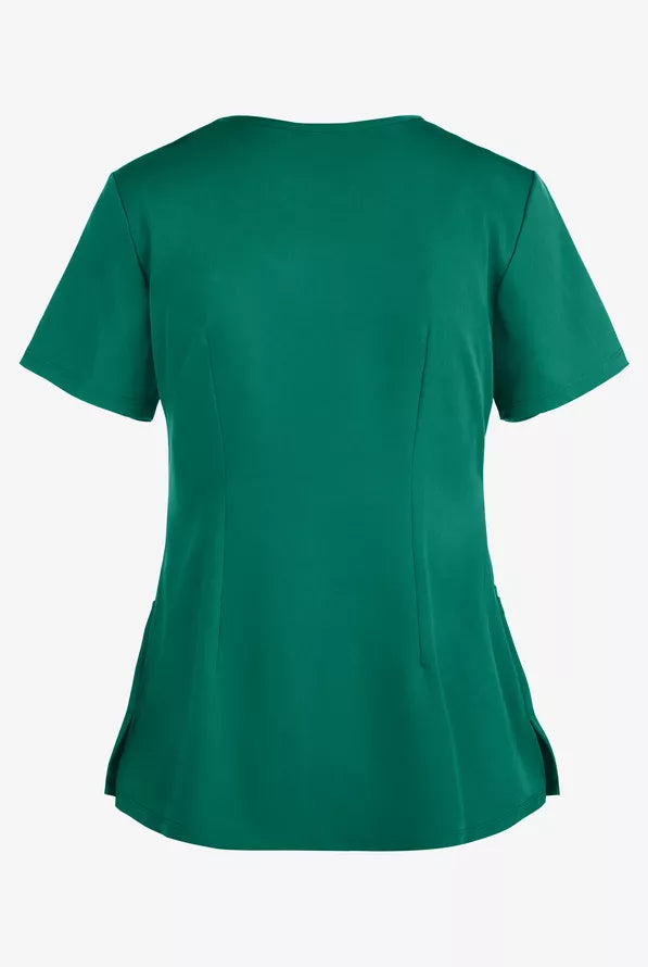 HH Works by Healing Hands Monica Women's 4-Pocket STRETCH V-Neck Scrub Top - Hunter Green - Size XS