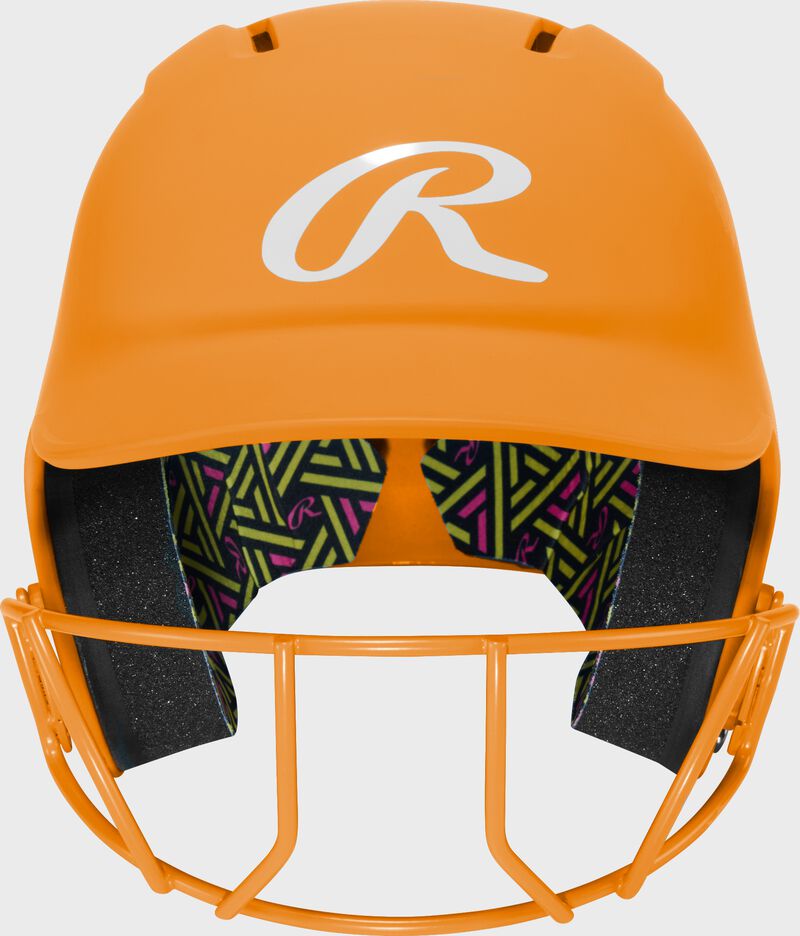 RAWLINGS - CoolFlo MAX Youth Softball Batting Helmet with Face Guard - Medium/Large - Neon Orange