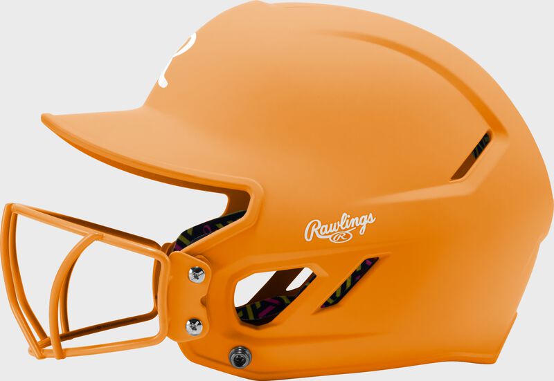 RAWLINGS - CoolFlo MAX Youth Softball Batting Helmet with Face Guard - Medium/Large - Neon Orange