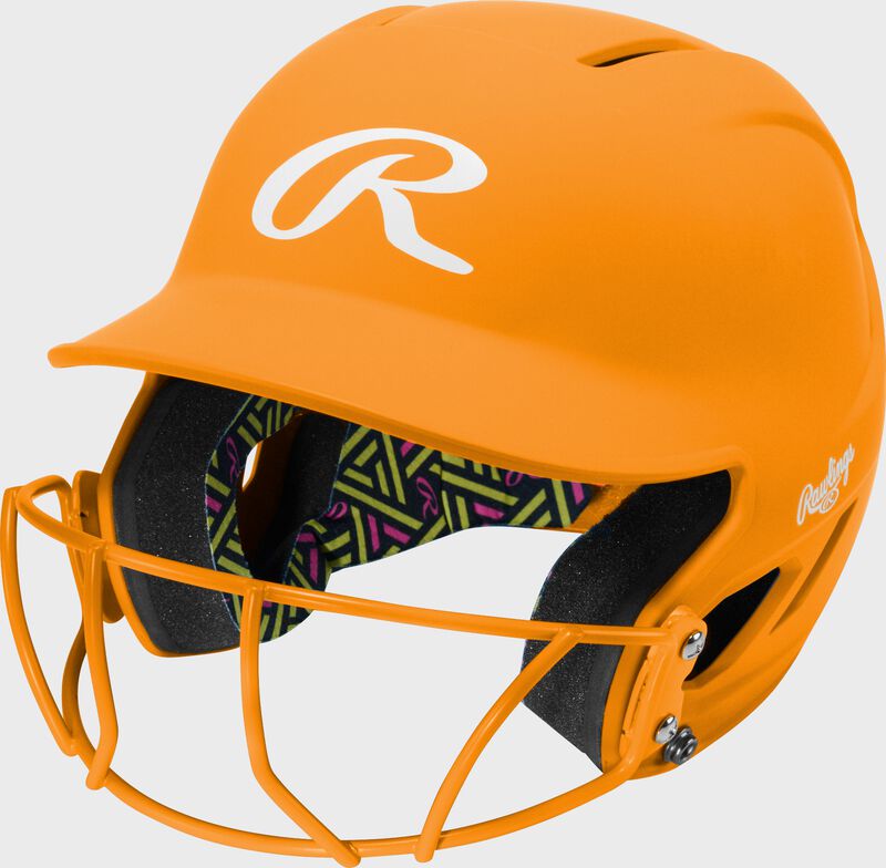 RAWLINGS - CoolFlo MAX Youth Softball Batting Helmet with Face Guard - Medium/Large - Neon Orange
