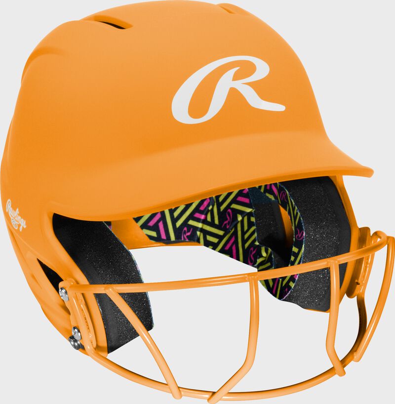 RAWLINGS - CoolFlo MAX Youth Softball Batting Helmet with Face Guard - Medium/Large - Neon Orange