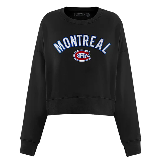 NHL Montreal Canadiens Classic Women's Fleece Crewneck - Black - Size Small