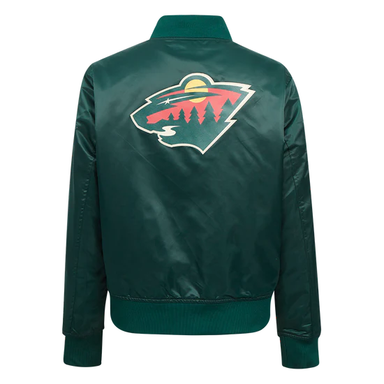 NHL MINNESOTA WILD CLASSIC WOMEN'S SATIN JACKET- SMALL
