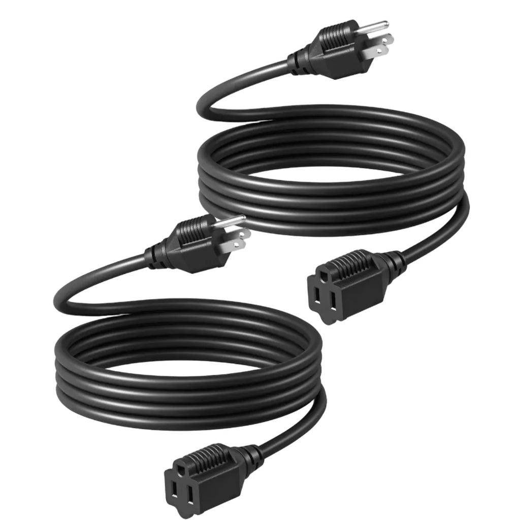 *DEWENWILS 6ft Indoor Outdoor Extension Cord, 16/3 SJTW, 3 Prong Waterproof Extension Cable for Lights (2 Pack)-HNCB06B