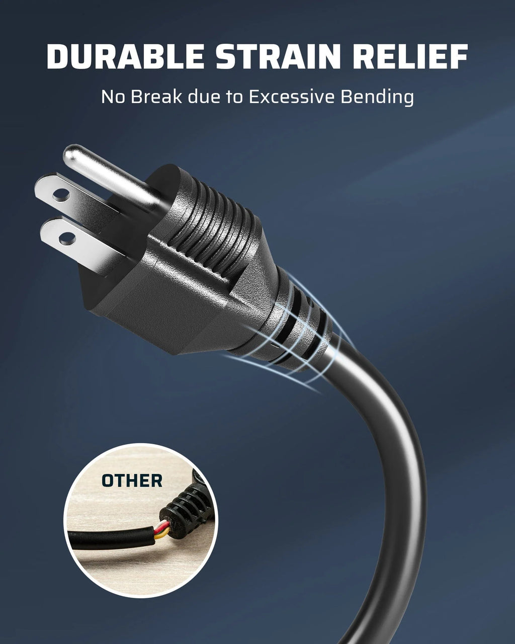 *DEWENWILS 6ft Indoor Outdoor Extension Cord, 16/3 SJTW, 3 Prong Waterproof Extension Cable for Lights (2 Pack)-HNCB06B