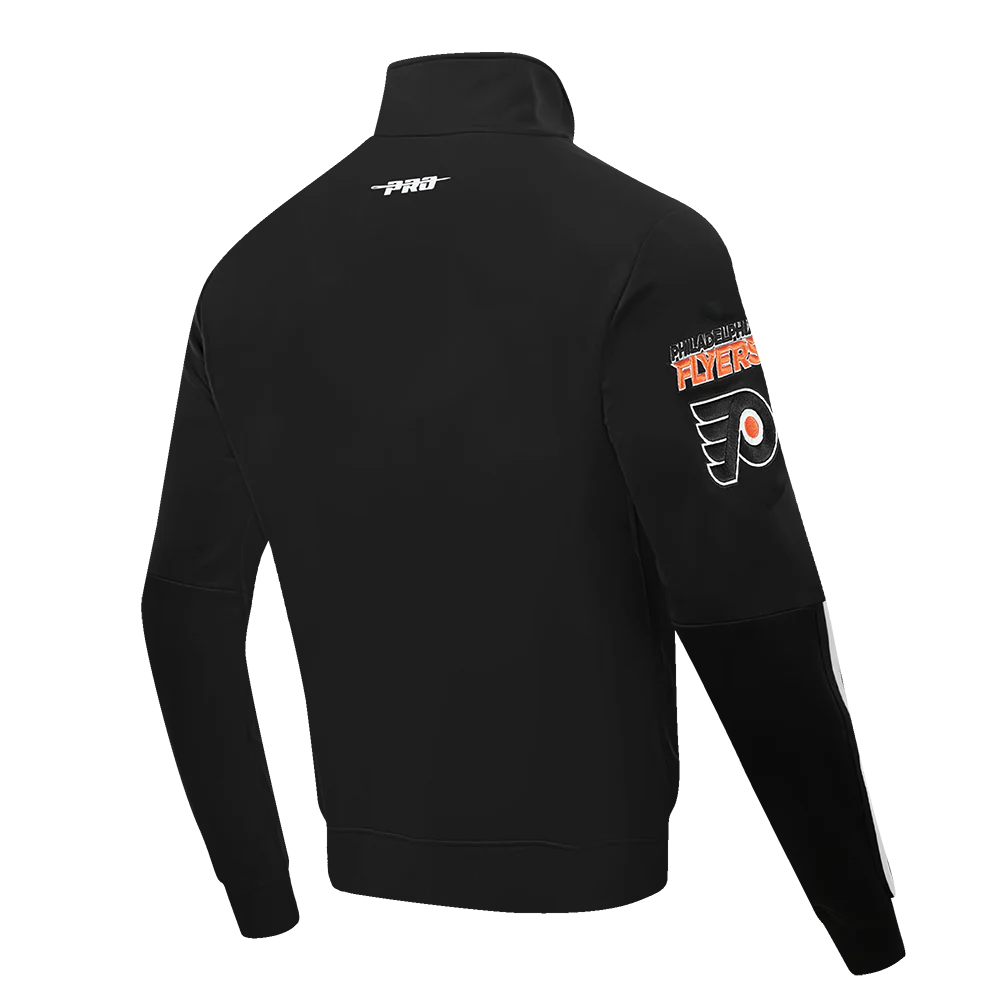 NHL PHILADELPHIA FLYERS CLASSIC CHENILLE MEN'S DOUBLE KNIT TRACK JACKET- SIZE: XL