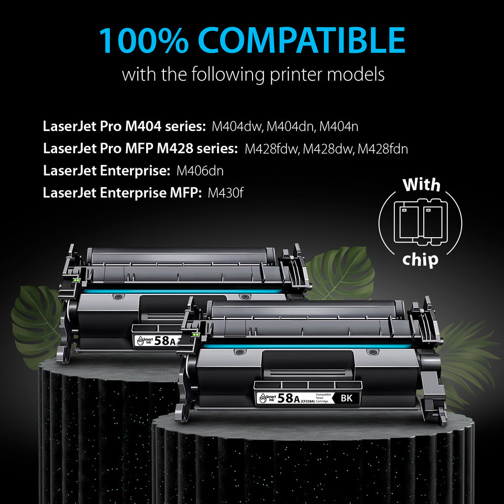 Compatible HP 58А Toner Cartridge Replacement (2 Black), Smart Ink