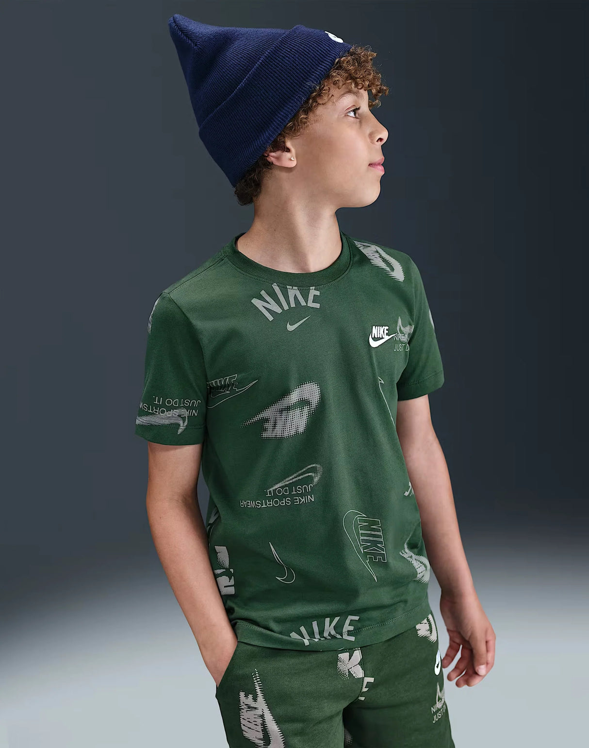 Kids Nike Club Energy Tee Grade-School - Green - Small