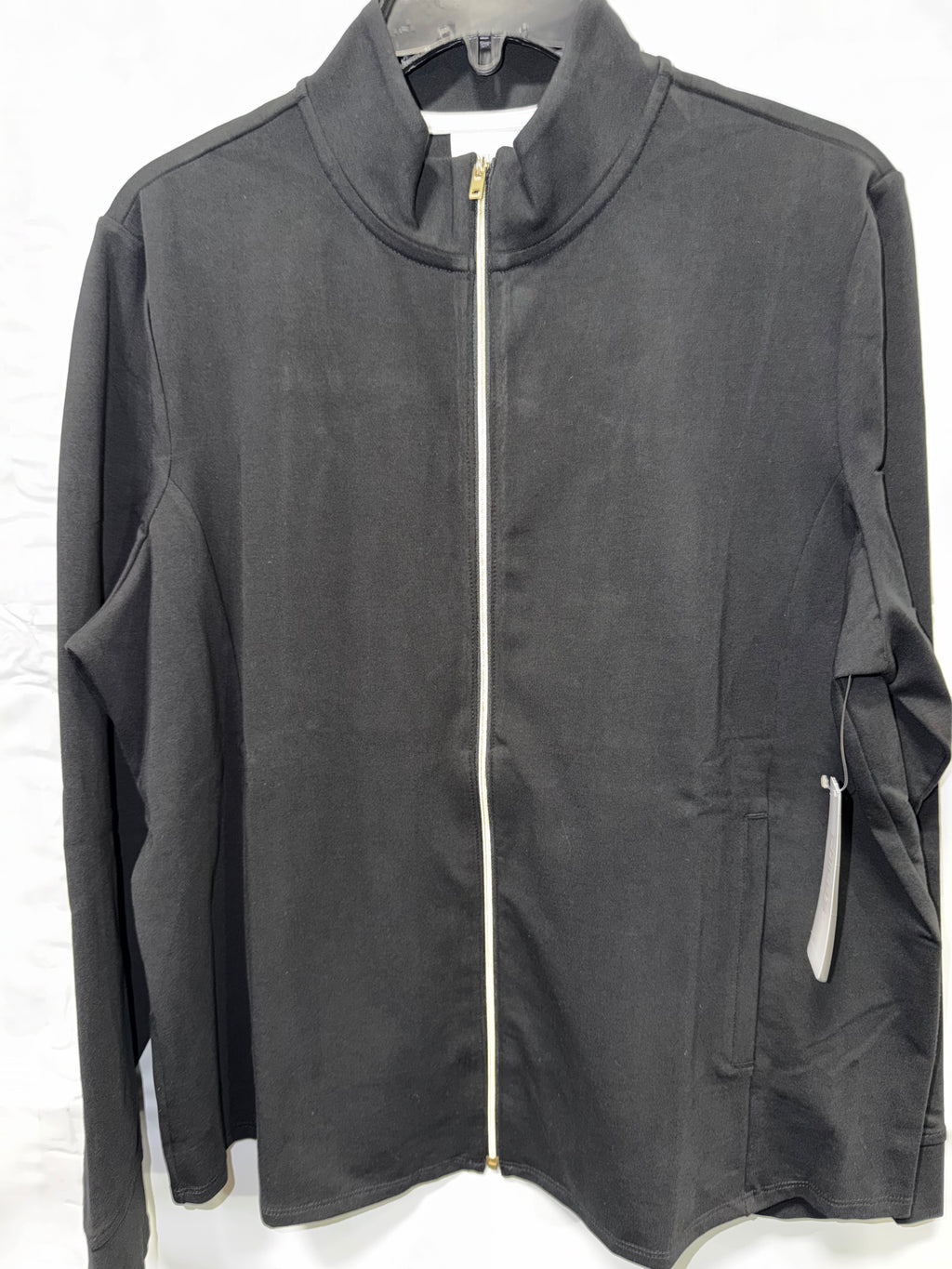 Chico's Weekend collection Cotton Span Zip up Jacket  - Black