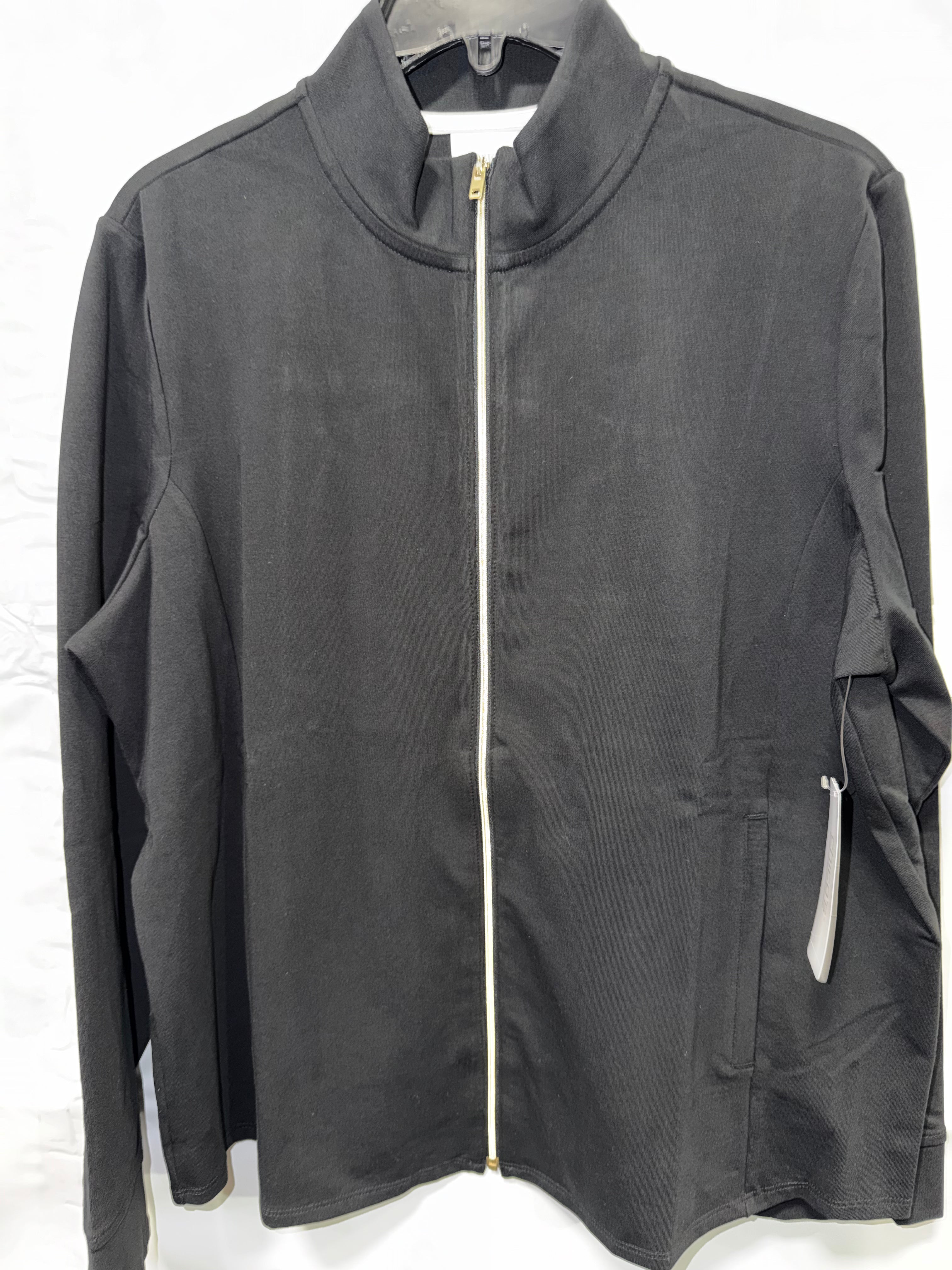 Chico's Weekend collection Cotton Span Zip up Jacket  - Black
