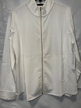 Chico's Weekend collection Cotton Span Zip up Jacket  - Alabaster White