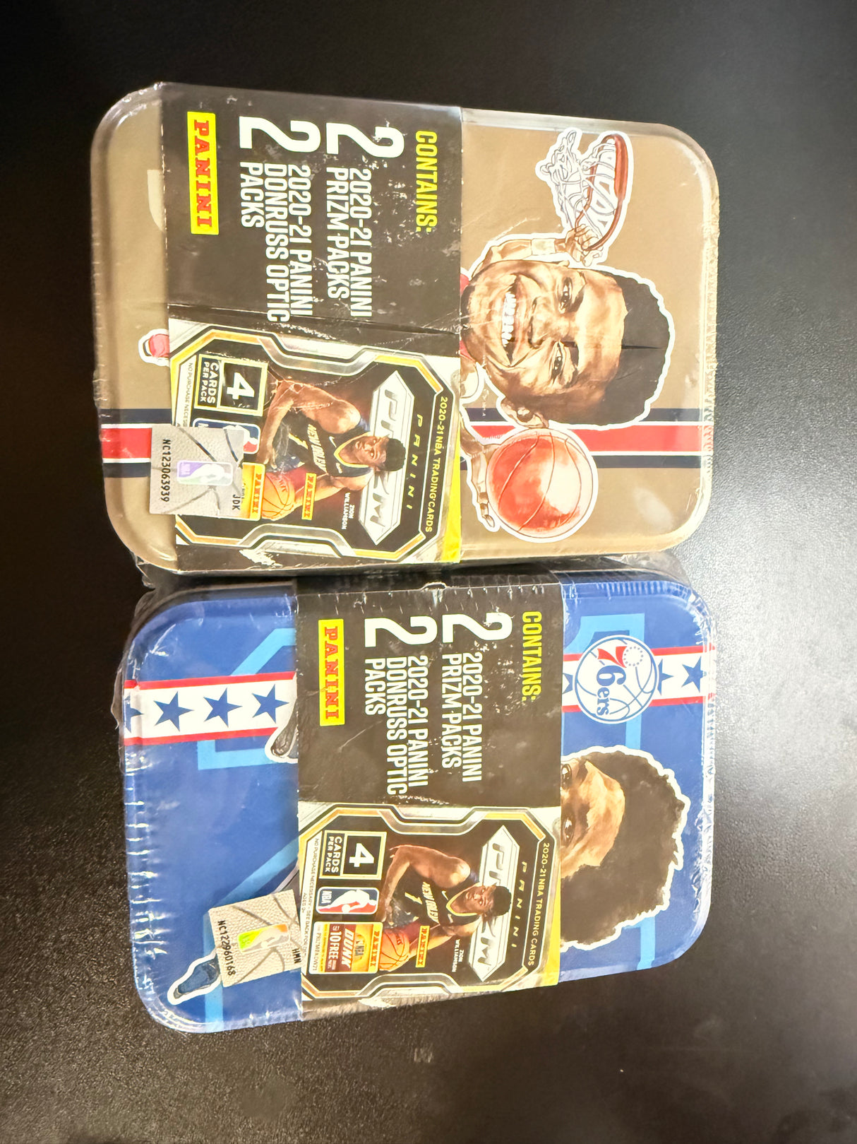 2020-21 Panini NBALAB Mystery Tin 2 Packs Each Optic Prizm-2 METAL TINS
