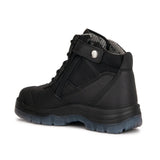 ROCKROOSTER Crisson Black 6-inch Zip sided Steel Toe Leather Work Boots AK050BK - Size: Men 10/Women 11.5