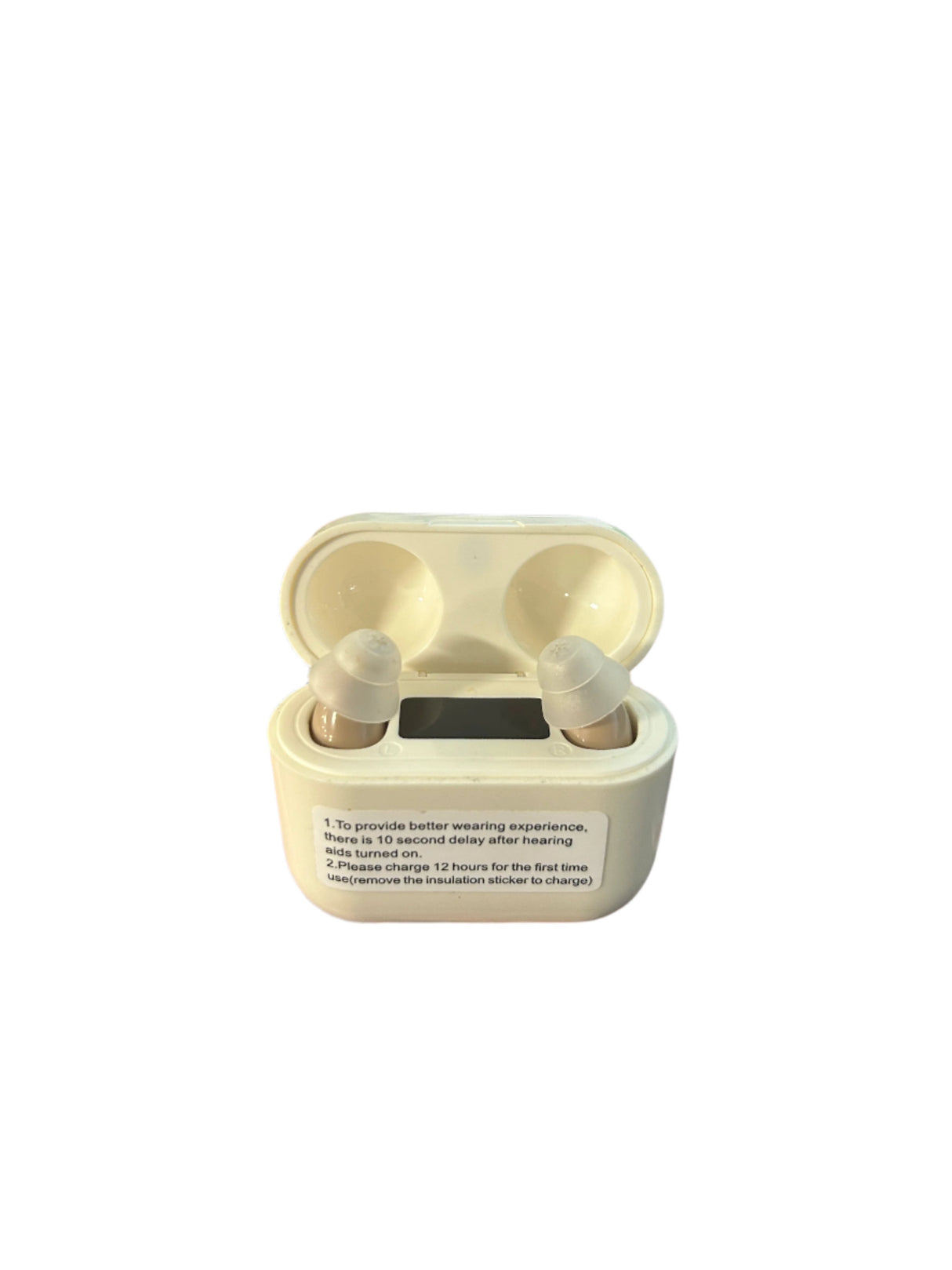 Clear/Nature/Simple Rechargeable over-the-counter hearing aids (Beige)- New, Open Box