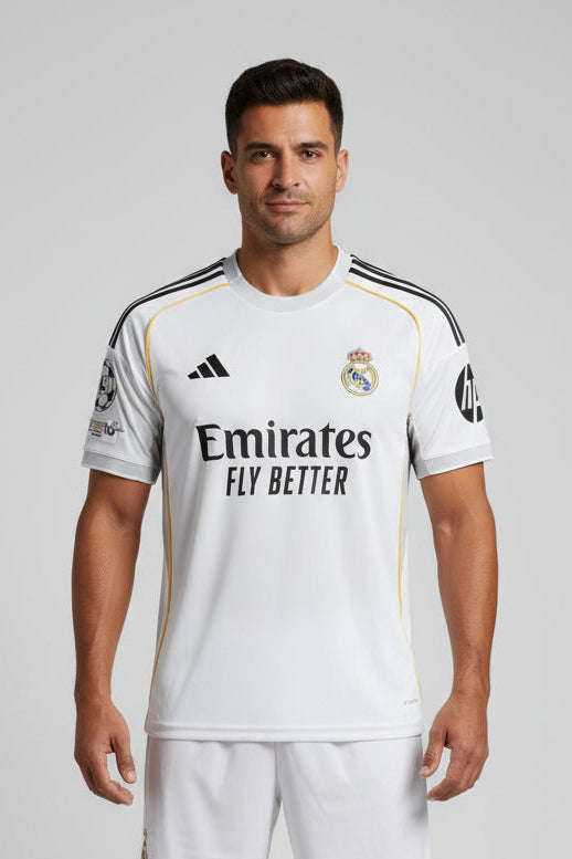Adidas 2025-26 Real Madrid Men's Stadium Home Soccer Jersey - White - Size M