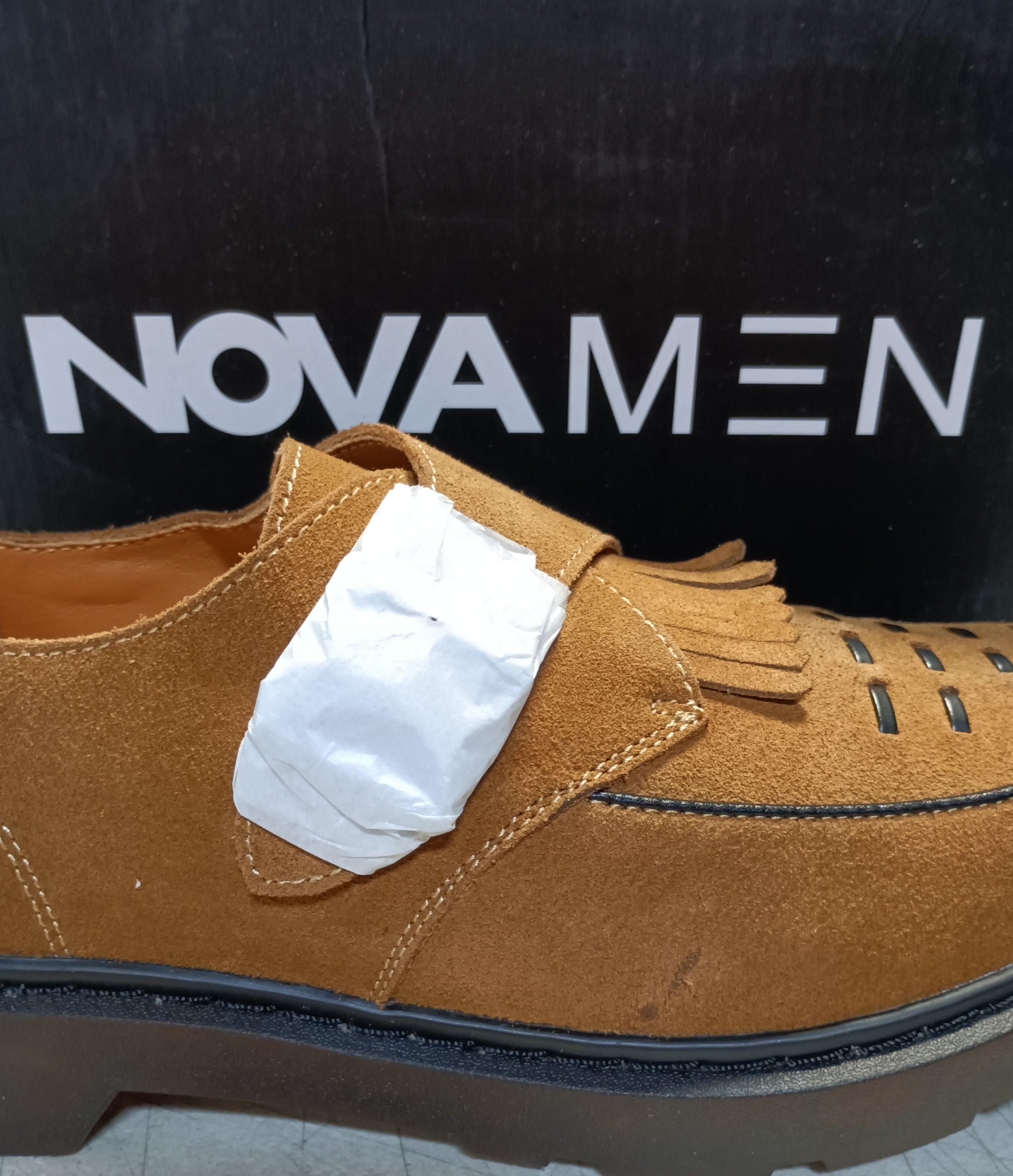 Genuine Suede Monk Strap Loafer by Novamen - Brown - Size 9