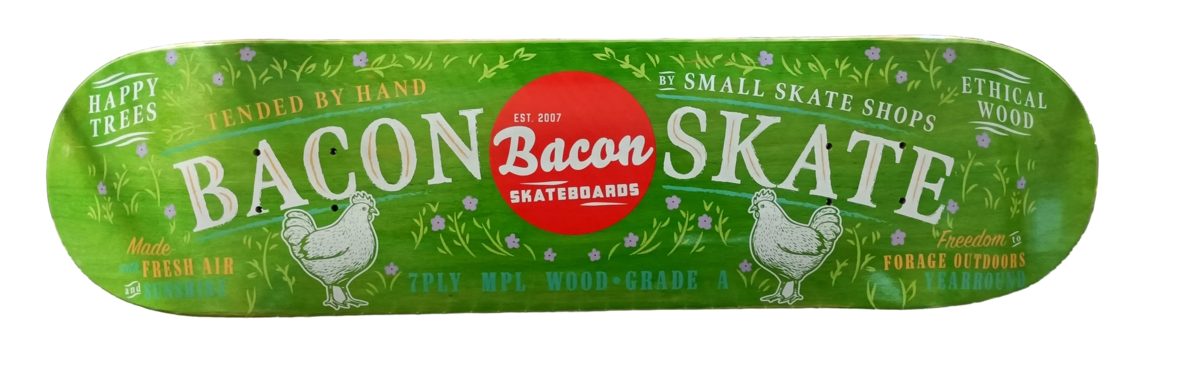 Bacon Skateboards Deck - Bacon-Free Range - (8" x 31 7/8" - 14" Wheelbase)
