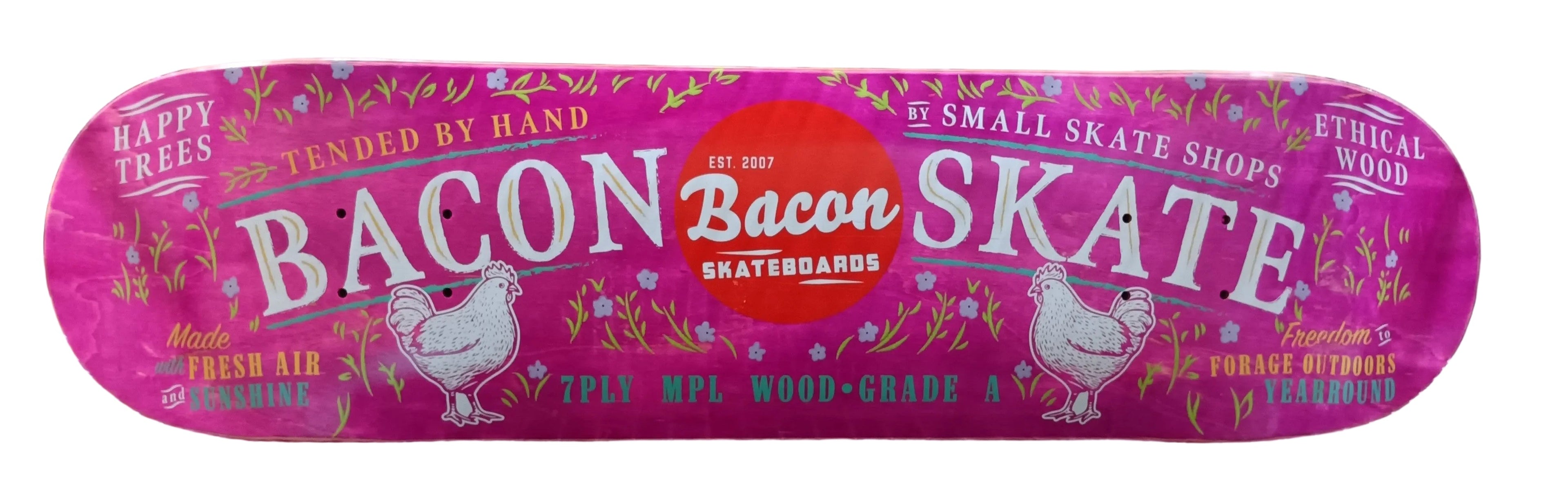 Bacon Skateboards Deck - Bacon-Free Range - (8" x 31 7/8" - 14" Wheelbase)