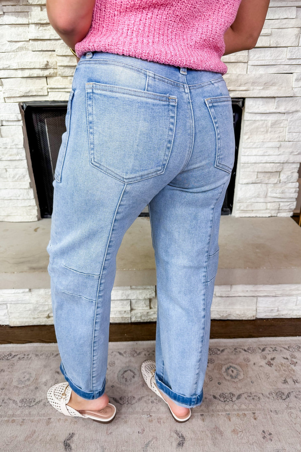 The Megan Jeans by Risen - Lighter Wash Barrel Denim