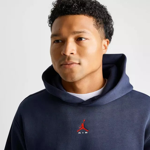 *Nike Men's Jordan Brooklyn Statement Pullover Hoodie, Navy/University Red, XL