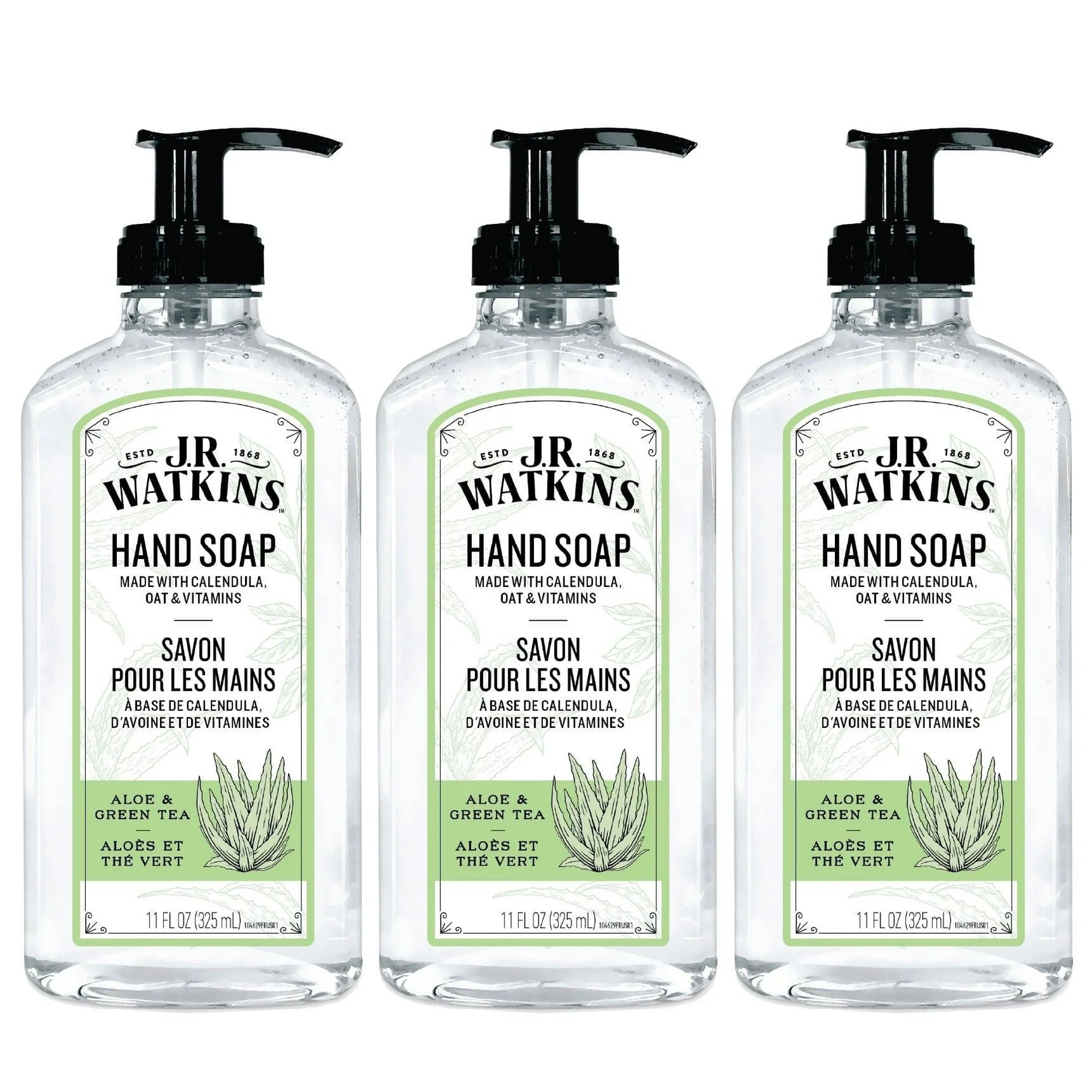 J.R. Watkins Gel Hand Soap - Aloe & Green Tea - 3 x 11 fl. oz.