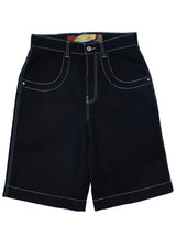 JNCO 101 Twin Cannon Shorts Black/Silver 14" Inseam Size 34