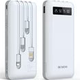 JIUMESS 20000mAh Power Bank Portable Charger with Cables, USB Battery Pack for iPhone & Android Cell Phone