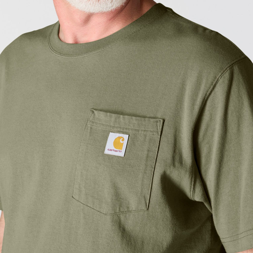 *Carhartt Men's Iconic K87 Pocket T-Shirt, Dusty Olive, XL