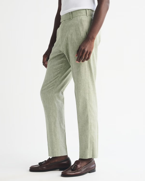 Abercrombie & Fitch Linen Blend Slim Fit Single Breasted Blazer & Pants Set