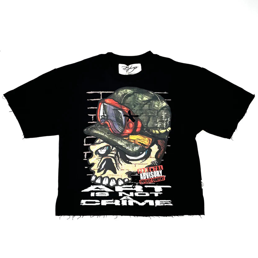 BKYS Art Is Not a Crime Graphic T-Shirt - Black - Medium