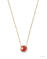 Disney | Kendra Scott Snow White Vintage Gold Apple Short Pendant Necklace in Red Lab Grown Opal