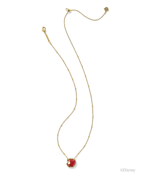 Disney | Kendra Scott Snow White Vintage Gold Apple Short Pendant Necklace in Red Lab Grown Opal