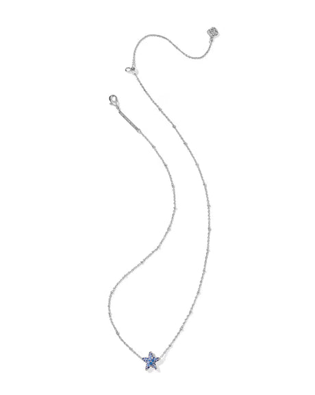 Kendra Scott Jae Star Silver Pave Short Pendant Necklace