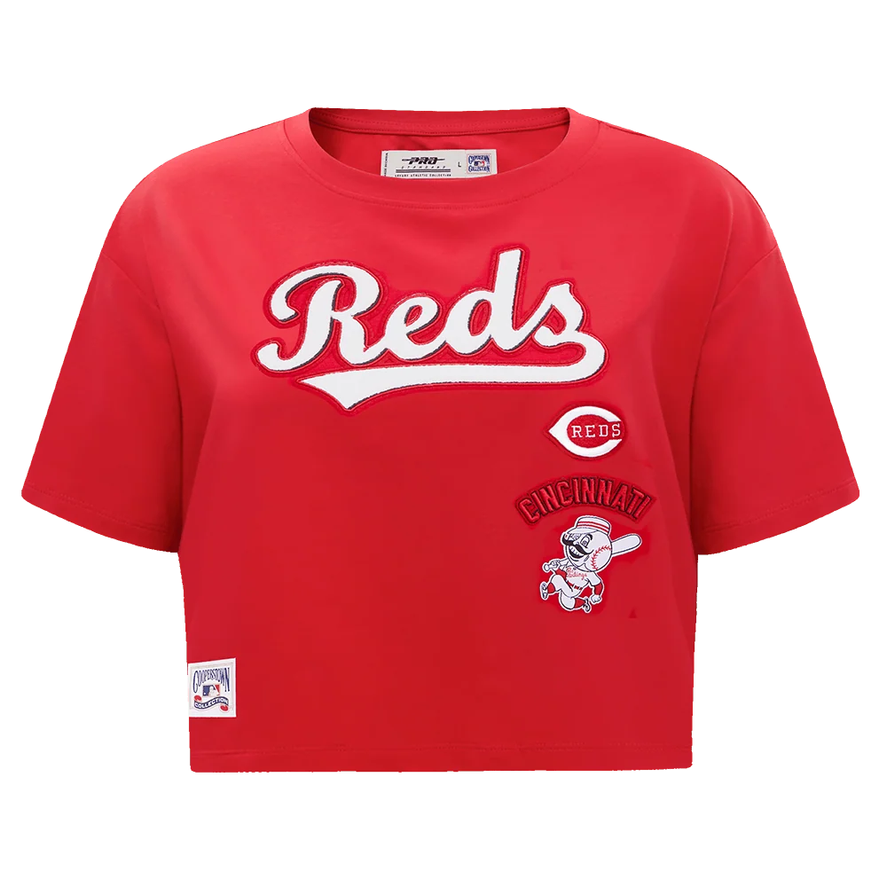 MLB CINCINNATI REDS RETRO CLASSIC WOMEN'S BOXY TOP - S