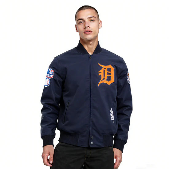 MLB Detroit Tigers Living Large Men's Twill Jacket - Midnight Navy - Size XL