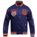 MLB DETROIT TIGERS RETRO CLASSIC MEN'S RIB SATIN JACKET-SMALL