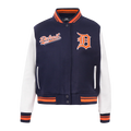 MLB DETROIT TIGERS SCRIPT TAIL WOMEN'S WOOL VARSITY JACKET-SZ:MED