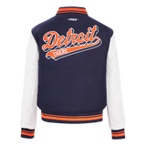MLB DETROIT TIGERS SCRIPT TAIL WOMEN'S WOOL VARSITY JACKET-SZ:MED