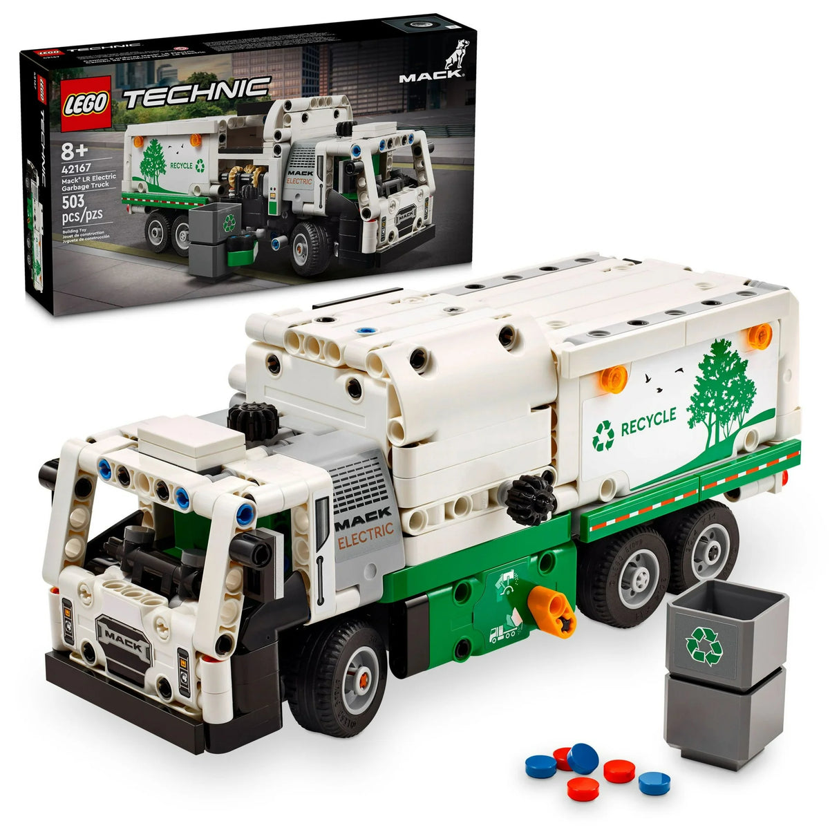 LEGO Technic Mack LR Electric Garbage Truck Toy, Buildable Kids Truck for Pretend Play, Great Gift for Boys, Girls and Kids Ages 8 and Up who Love Recycling Truck Toys and Vehicles, 42167(New Open Box)