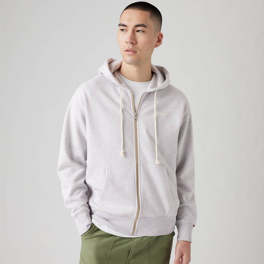 MED-LEVI-Authentic Full Zip Sweatshirt-(GREY)