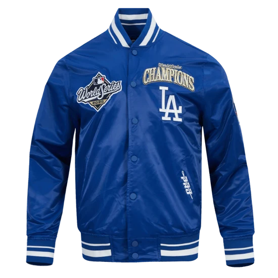 MLB LOS ANGELES DODGERS MLB WORLD SERIES 2025 PRO MEN'S SATIN YD RIB JACKET 2XL