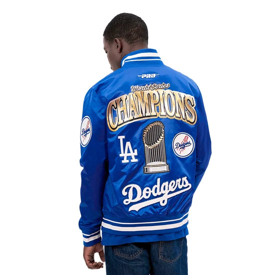 MLB LOS ANGELES DODGERS MLB WORLD SERIES 2025 PRO MEN'S SATIN YD RIB JACKET 2XL